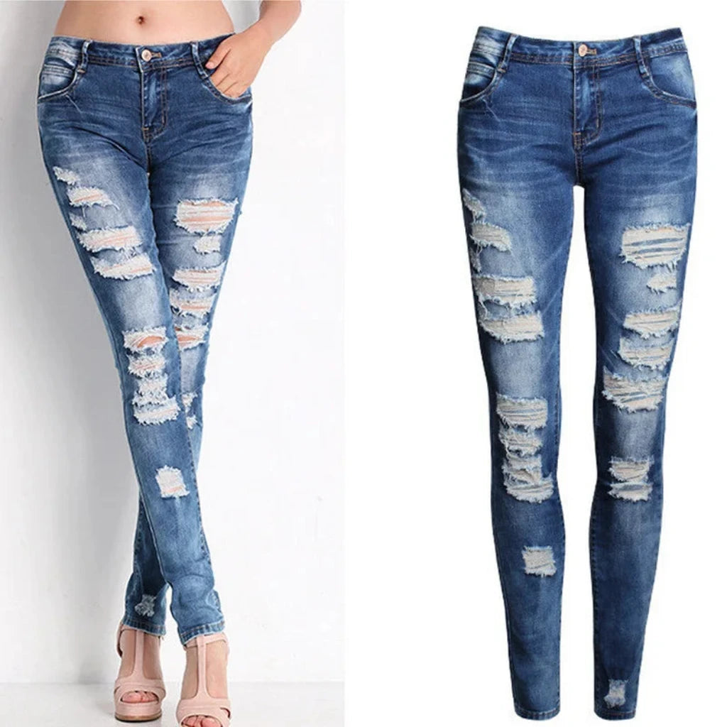 Ripped High Rise Jeans