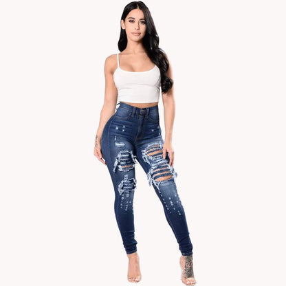 Ripped High Rise Jeans