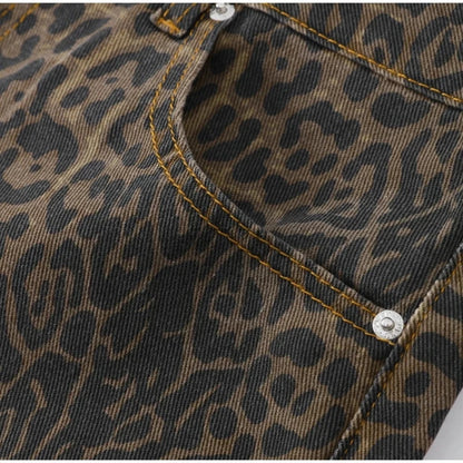 Low Rise Leopard Jeans