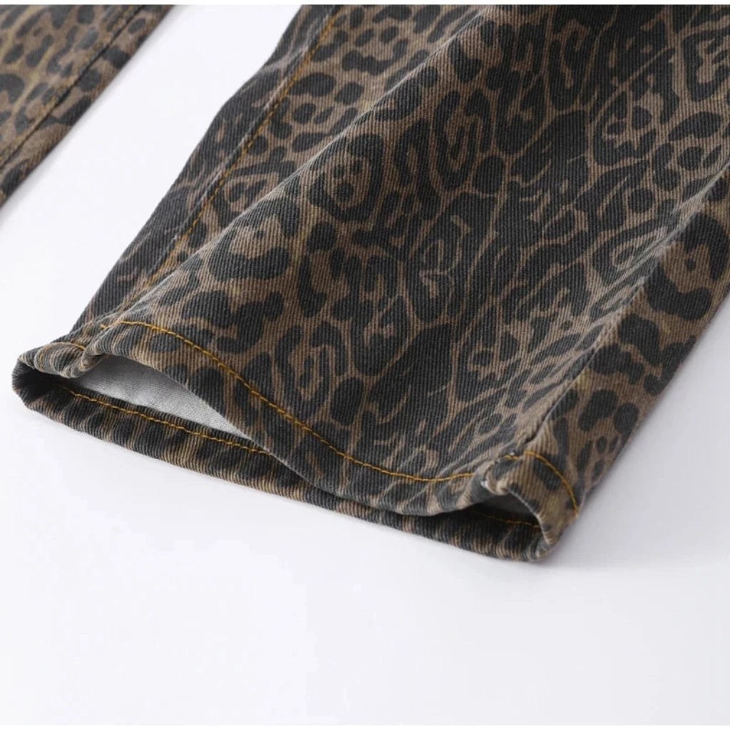 Low Rise Leopard Jeans