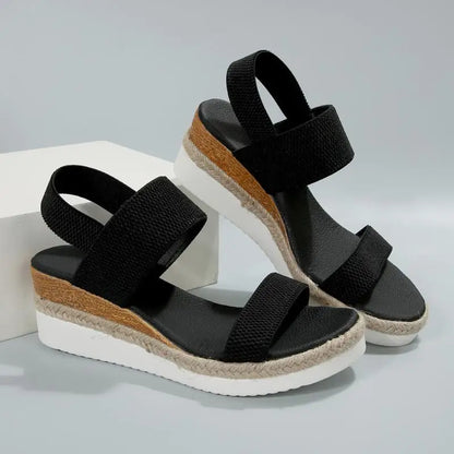 Elastic Band Knitted Wedge Sandals