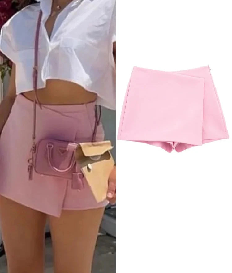 High Waist Zipper Shorts