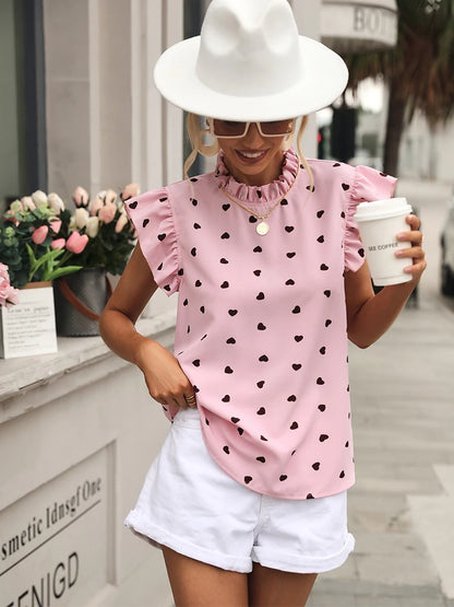 Ruffled Short Sleeve Blouse