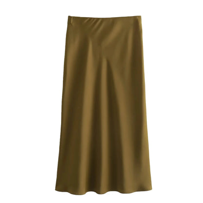 Satin Midi Skirts