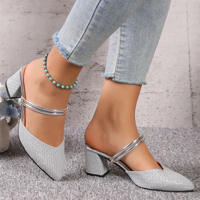 Silver Bling High Heel Pumps