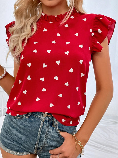 Ruffled Short Sleeve Blouse