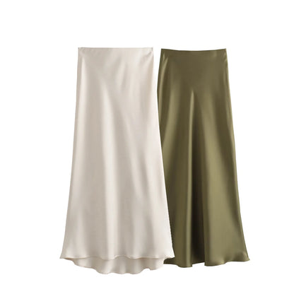 Satin Midi Skirts