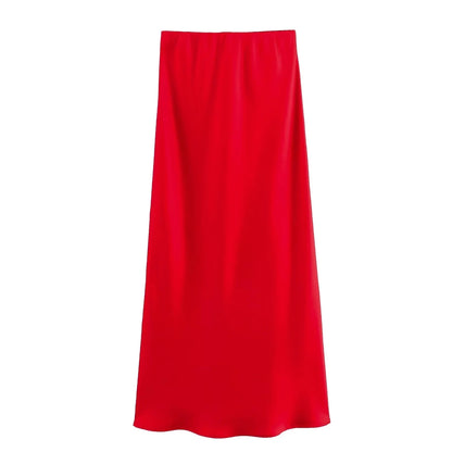 Satin Midi Skirts