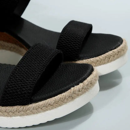 Elastic Band Knitted Wedge Sandals